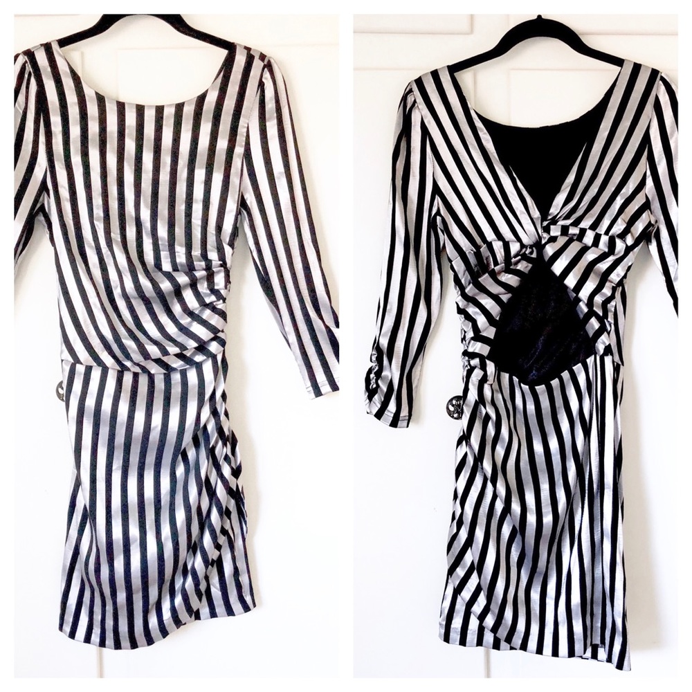 New Bodycon Dress Open Back Detail 3/4 Sleeves